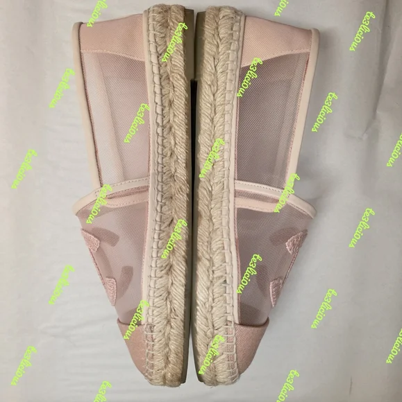CHANEL 19P PINK MESH GROSSGRAIN ESPADRILLES - Picture 6 of 12